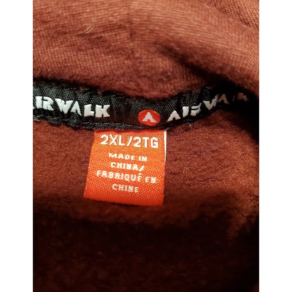 Airwalk Men's Graphic Pullover Hoodie Sweatshirt Size 2XL Dark Ox/Blood - Picture 4 of 5